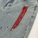 Exaggerated Long Tassel Chain Rice Bead Crystal Women's Brooch Handmade Bead Multi-layer Chain Fixed Needle Clothing Decoration