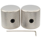 Musiclily Pro 1/4 Inch Steel Fine Knurled Flat Top Control Knobs with Set Screw for Electric Guitar Bass (Set of 2)
