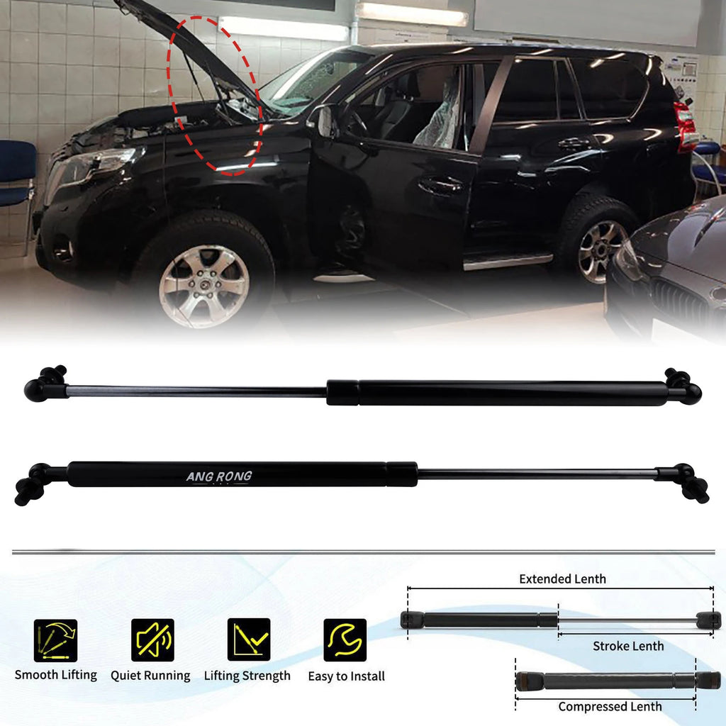 2x Front Hood Bonnet Gas Struts Lift Supports for Toyota Land Cruiser Prado 120 J120 2002-2009
