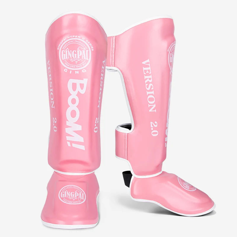 Muay Thai Shin Instep Guards Thickened Leg Protectors, Sanda Boxing Taekwondo, S-L, Multi-Color