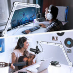 FIFINE Microphone Arm Boom,Adjustable Heavy Suspension Boom with Desk Clamp for K658/A2/Gaming,Streaming,Podcasting-BM63W-White