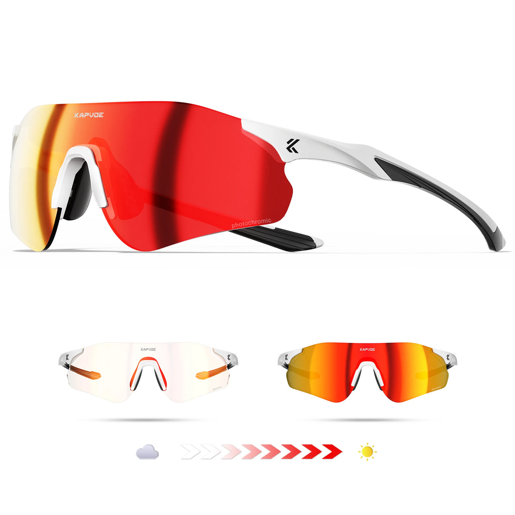 Kapvoe New Cycling Photochromic Glasses Men Women Road Bicycle Sunglasses UV400 Sports Riding Eyewear Outdoor Running Goggles