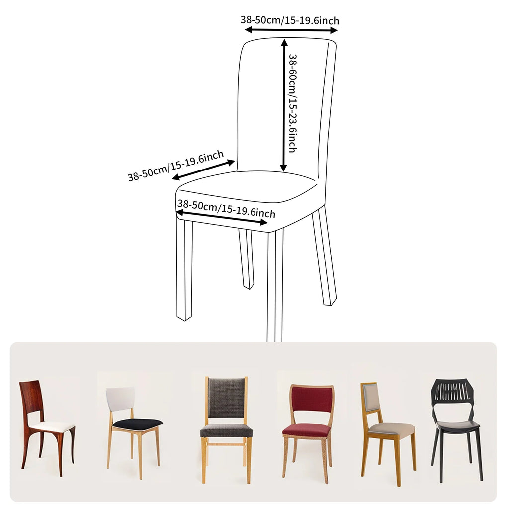 4Pc Set High Stretch Dining Chair Cover Elastic Slipcover Removable Non Slip Seat Protector for Living Room Home Kitchen Wedding