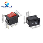 KCD11 Mini Rocker Switch 10x15mm 100pcs 2/3 Pin ON-OFF or ON-OFF-ON 3A 250VAC