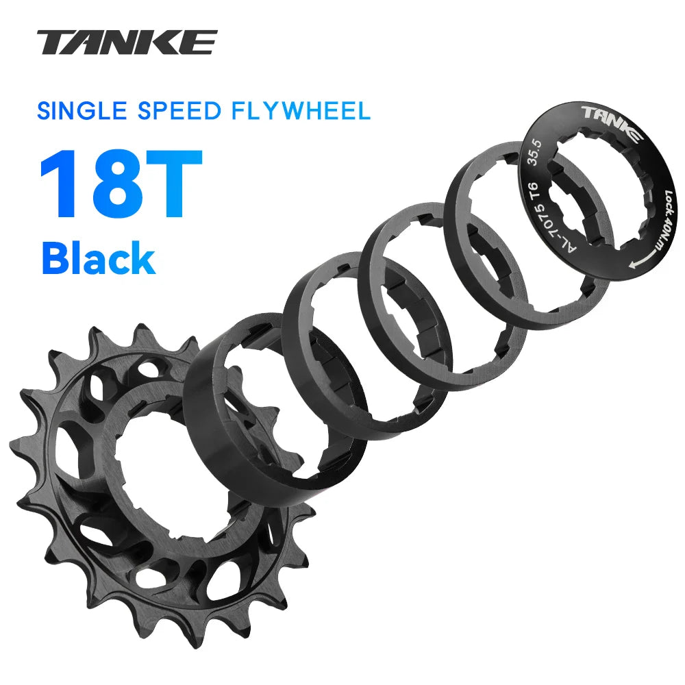 TANKE Single Speed Flywheel Conversion Kit HG Cassette Cog 7075 Aluminum 15T-18T
