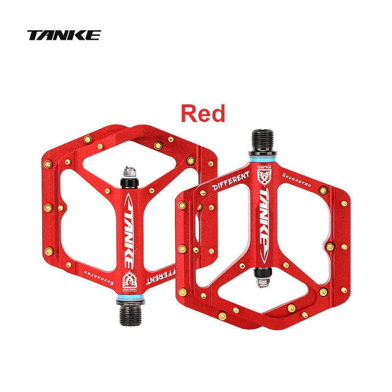 TANKE MTB Bike Pedals Aluminum Alloy Non-Slip Platform 10 Pins/Side with Bearings, Colors
