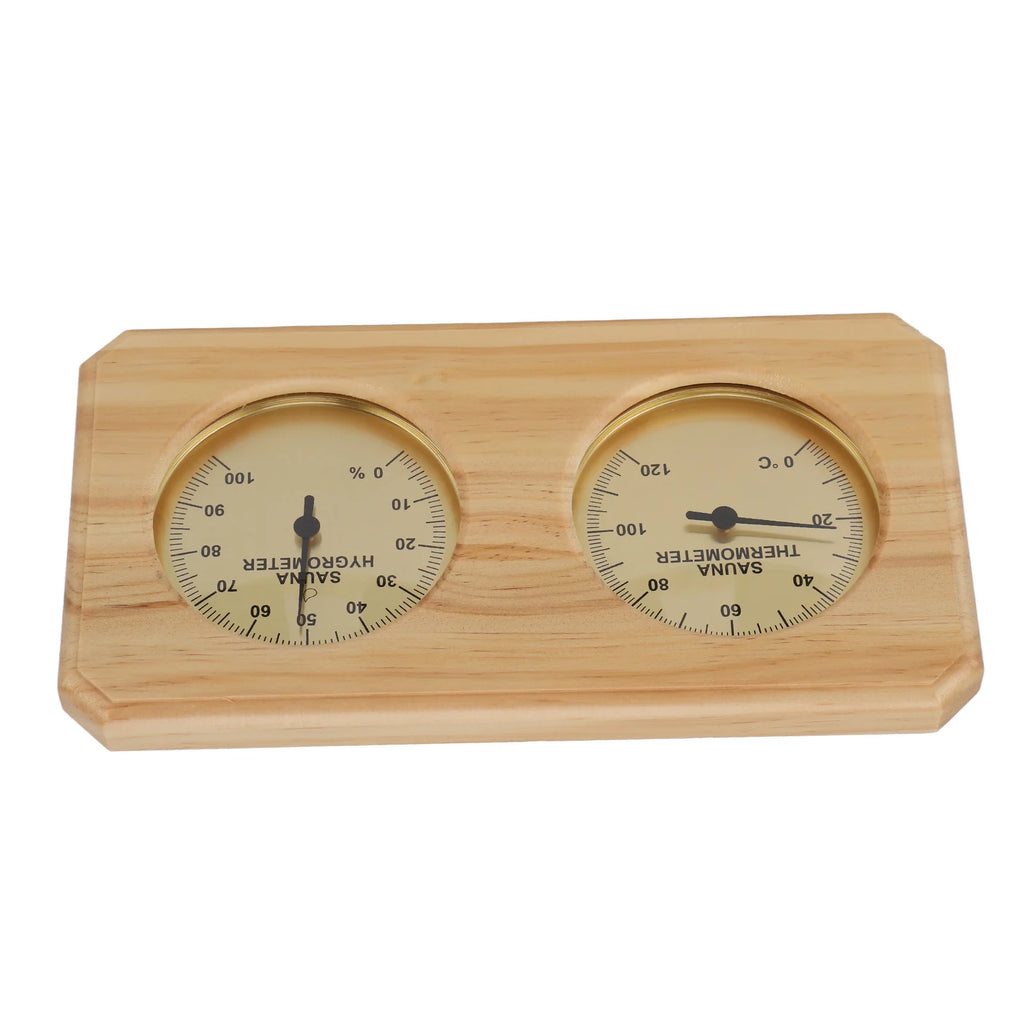 Dual Temperature and Humidity Meter Wall Mounted 2 in 1 Wooden Sauna Thermometer Hygrometer For Hotel Sauna Room