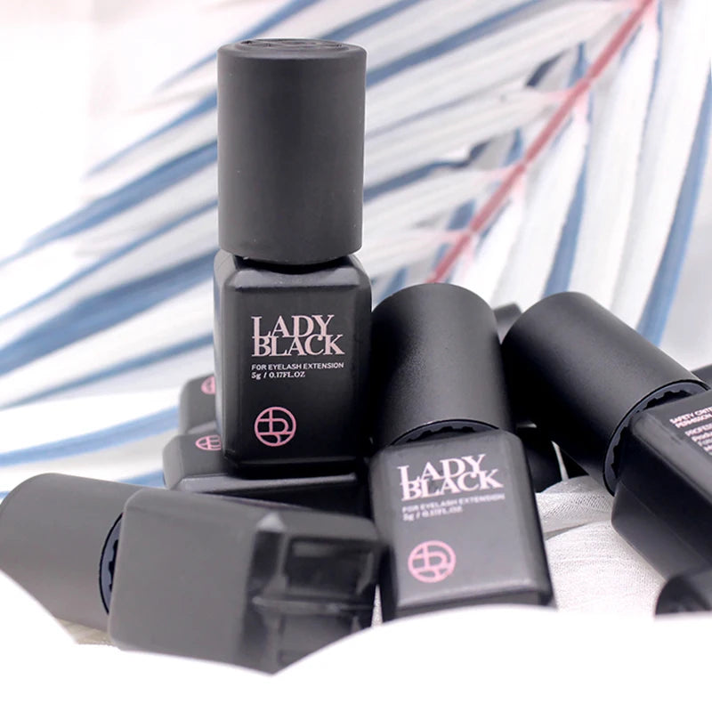 10 Bottles Lady Black Glue for Eyelash Extensions Low Irritation 5ml Korea False Lash Glue Makeup Tools Supplies Low Irritation