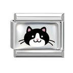 2025 Original Cute Cartoon Colorful Pet Dog Black Cats Italian Charm Links Fit 9mm Stainless Steel Bracelet Men Women DIY Making