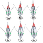 3Pcs Sputnik Fishing Sinker 3oz-8oz Surf Fishing Weight with Glow Bead Fast Sinking Casting Sinkers Catfish Beach Spider Weights