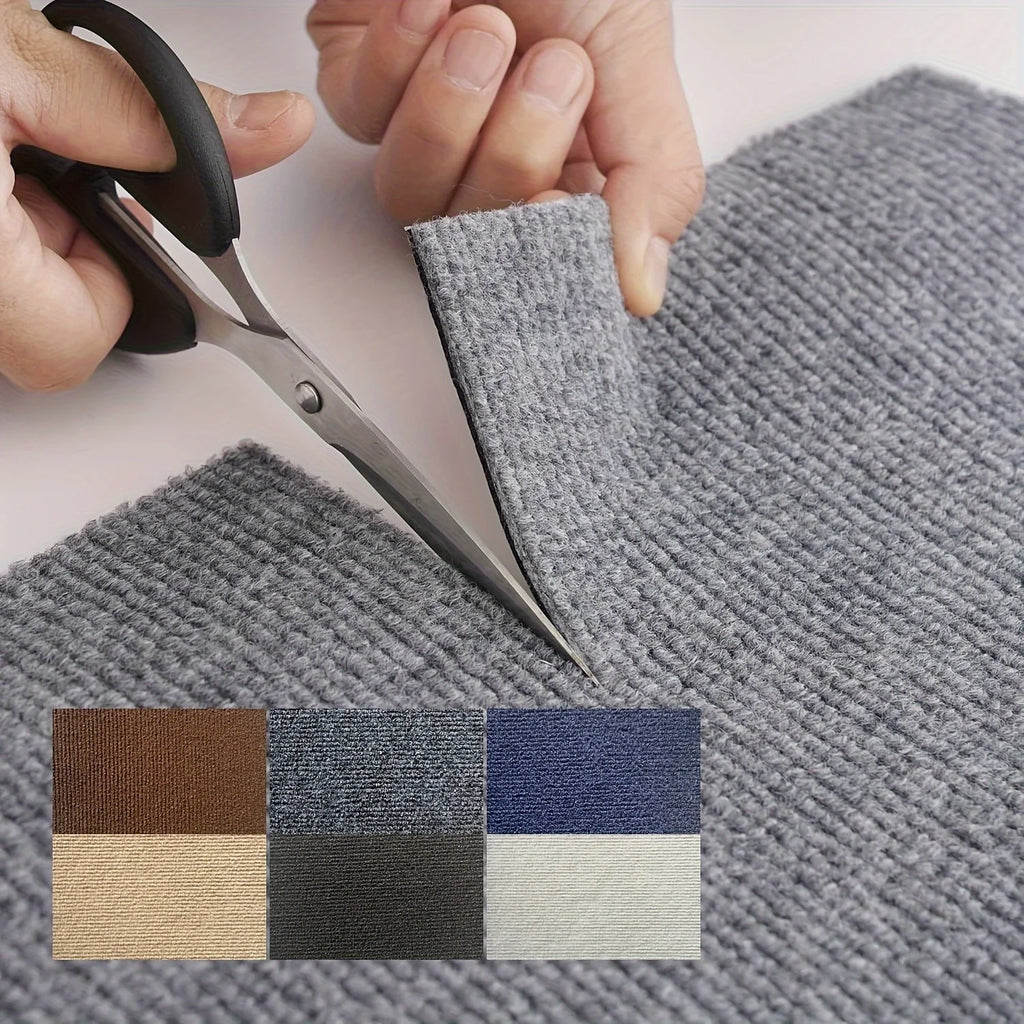30x30cm DIY Modern Carpet Self-adhesive Anti Slip Block Fully Spread Floor Mat Bedroom Study Office Can Be Cut