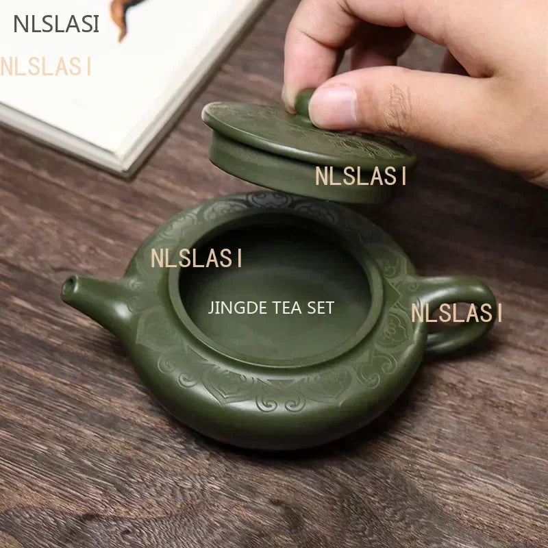 170ml Antique Yixing Purple Clay Teapot Raw Ore Green Mud Filter Tea Infuser Handmade Beauty Tea Pot Chinese Zisha Teaware