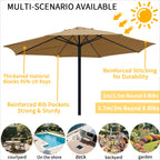 6/8 Rib Polyester Parasol Replacement Cloth Outdoor Patio Umbrella Surface Rainproof Anti-UV Sunshade Garden Canopy