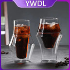 YWDL New Creative Double-layer Glass Cup Espresso Coffee Cup Anti-scalding Milk Party Brandy Wine Teacup Mug 120/250/335ml