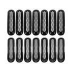 Car Front Grille Mesh Inserts 7pcs, Black Clip-in Grille Guard for Jeep Wrangler JK JKU 2007-2015