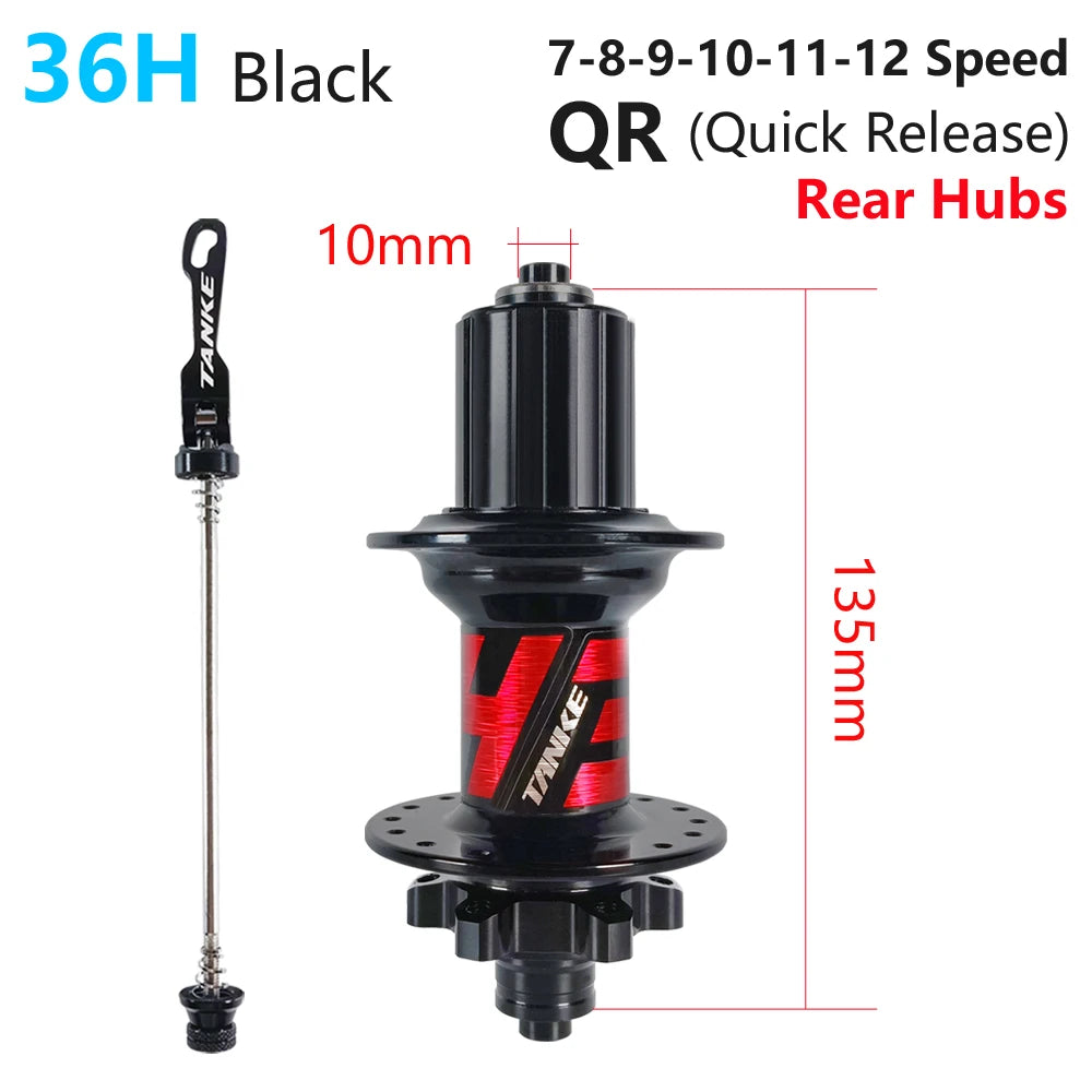 TANKE-MTB Hub Sealed Bearing,for Bicycle 8,9,10,11,12 Speed Mountain Bike Disc Brake,32 Holes,36 Holes,6 NBK Cubo,Aluminum Alloy