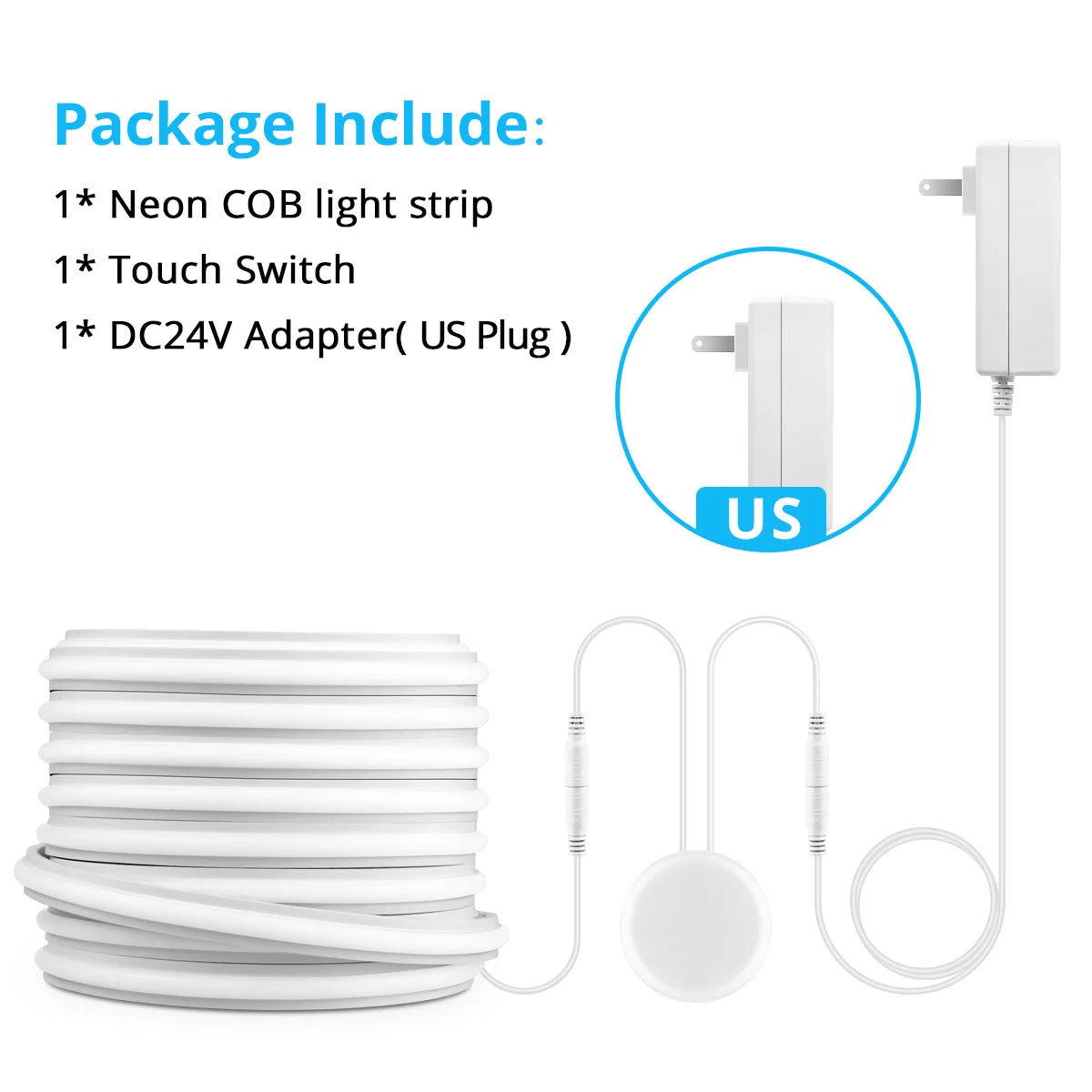 Self-Adhesive COB LED Under Cabinet Lamp Kitchen Light Touch Dimmable Silica Gel Neon Lights Tape 2m 3m 5m 10m Decor Lighting