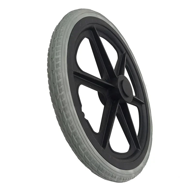 16x1.75 Solid Wheelchair Rear Tire with Hub for 16 Inch Wheel, 1pc