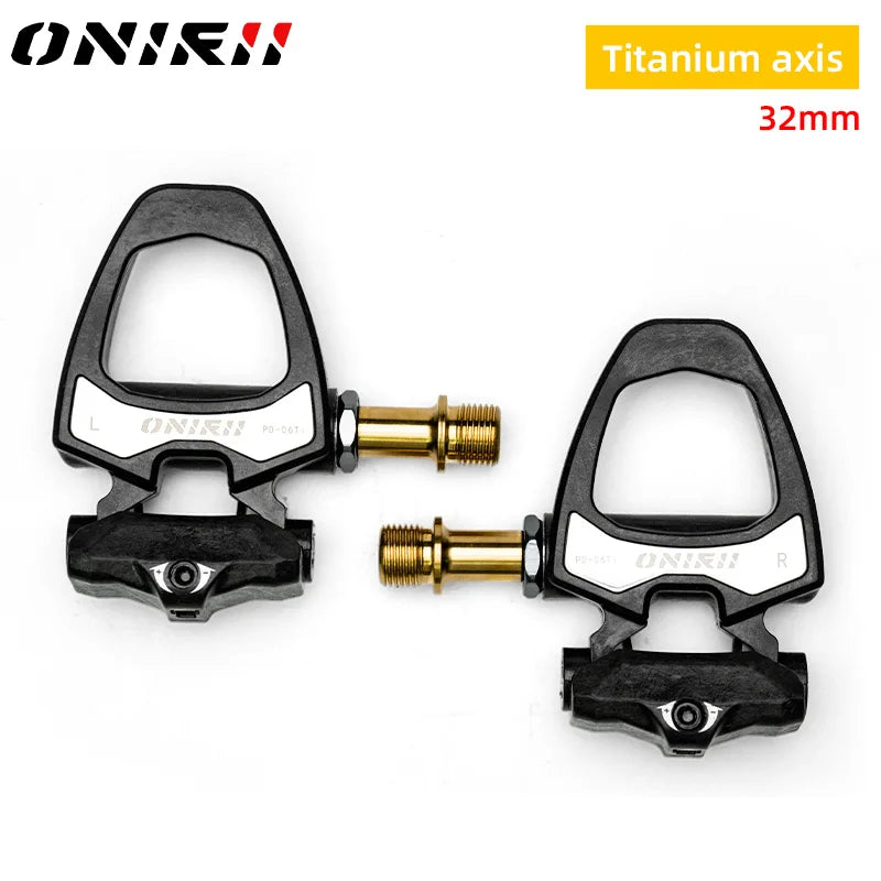 ONIRII PD-06 Road Bike Carbon Lock Pedals Bicycle SPD Self-Locking Steel/Titanium 6 Degree Pedal with Locking Plate for Road NEW