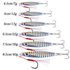 12pcs Pencil Bait Metal Casting Fixture 7/12/17/ 22/ 30/40g Shore Throwing Sea Bass Bait Sinking Artificial Bait Fishing Tackle