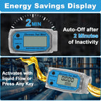 1" Digital Turbine Flow Meter with 3/4" Adapters, for Measuring Water, Diesel, Gasoline, and Other Liquids