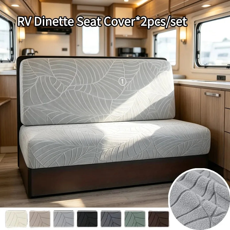 Jacquard RV Dinette Sofa Seat Cushion Cover Elastic Armless Couch Slipcovers Anti-slip Anti-dirt Camper Car Bench Slipcover
