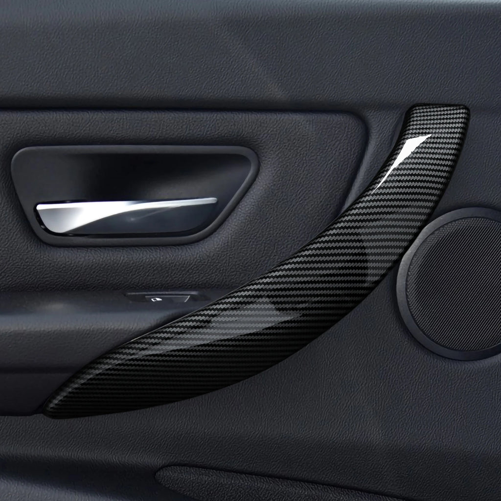 For BMW F30 F31 F34 3GT F32 F33 F36 (2012-2020) Door Handrail Panel Cover Car Trim Accessories, Carbon Fiber ABS Sticker