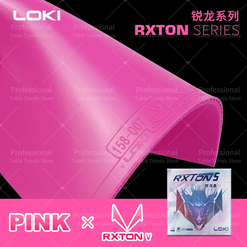 2025 New Loki RXTON 5 Color Series Table Tennis Rubber for Racket Sticky Pimples-in ITTF Approved Pink Rubber Ping Pong Rubber