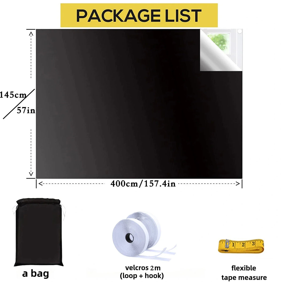 100% Blackout Window Cover Darkest Light Block Black Privacy Film Anti Look House Home Tint Glass Cloth Portable Curtain Bedroom