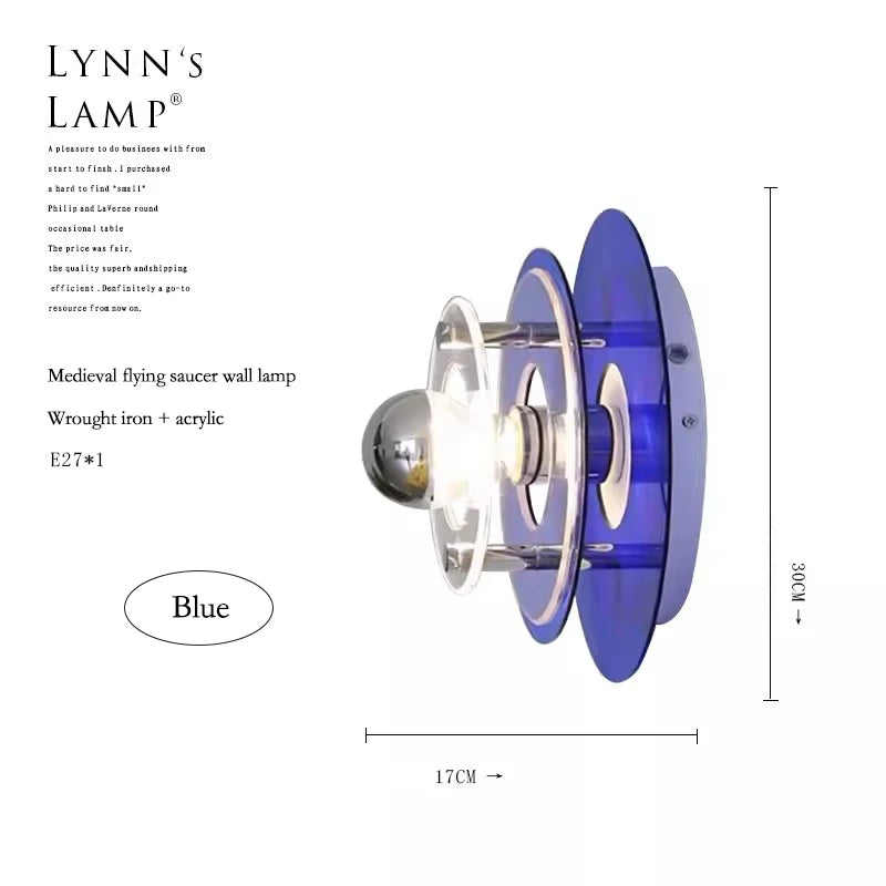 Italian Bauhaus LED Wall Lamps Living Room Bedroom Bedside Lamp Medieval Round Flying Saucer Wall Lights Bar Atmosphere Decor