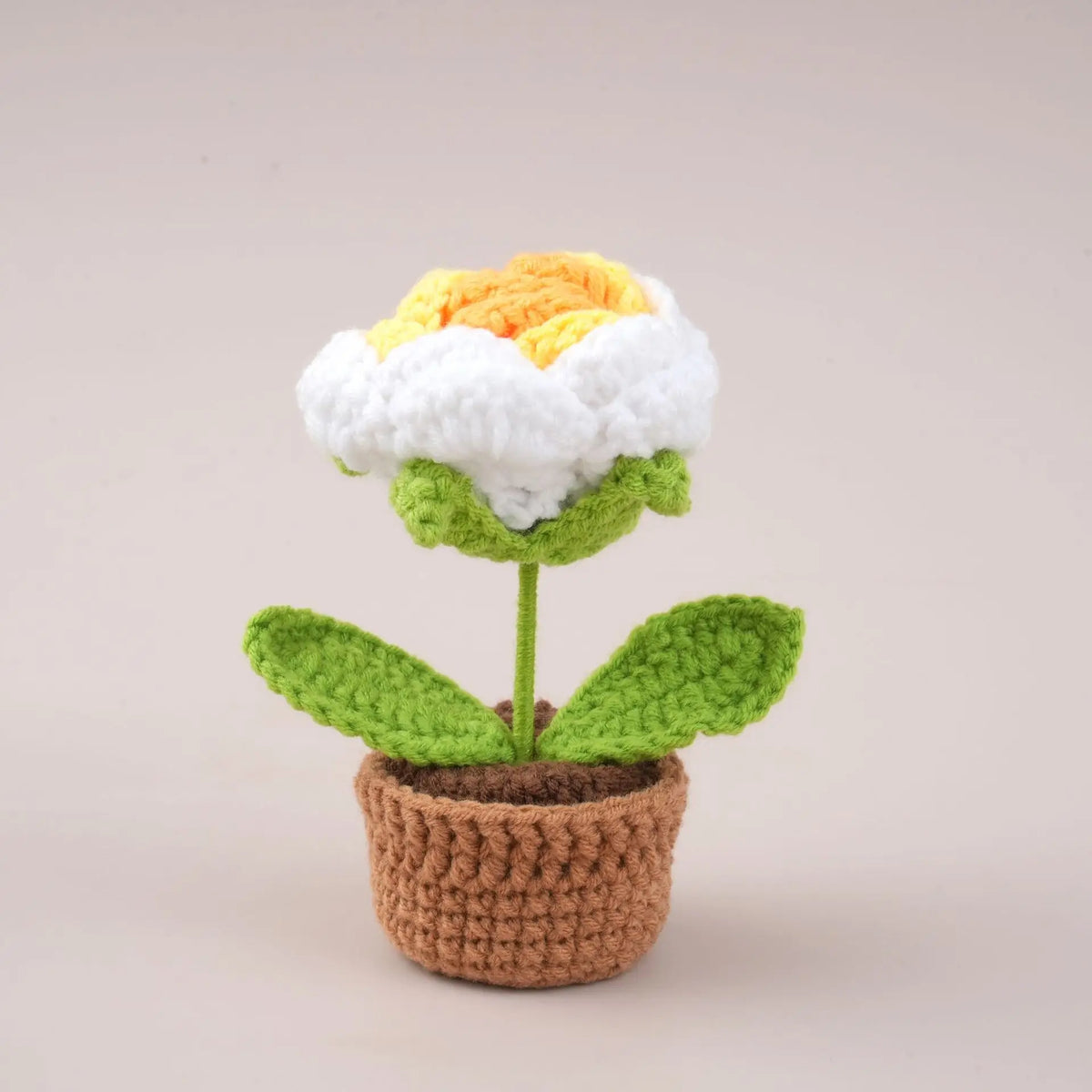 Mini Tulips Crochet Flowers Potted Cute Knitting Flowers Table Car Decor Handmade Artificial Tulips Flores Tejidas