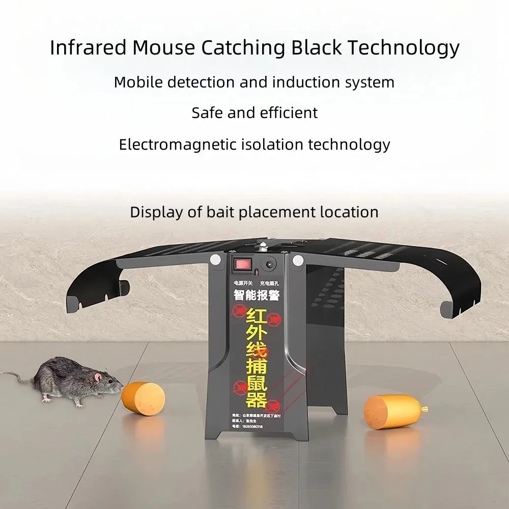 USB Rechargeable Reusable Rat Cage Suitable ForHousehold Mousetrap Infrared Intelligent Induction Continuous Mousetrap