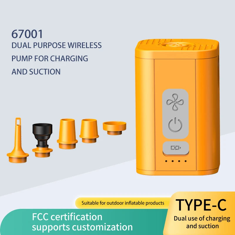 Portable Mini Air Pump Electric Inflator pump USB Rechargeable to Inflate Deflate for Pool Floats, Air Bed,Vacuum Storage Bags