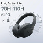 Tribit QuietPlus 81 ANC Headphones, XBass, 110H Playtime, Bluetooth 6.0, 6 Custom EQ, Foldable Bluetooth Headset for Home/Travel