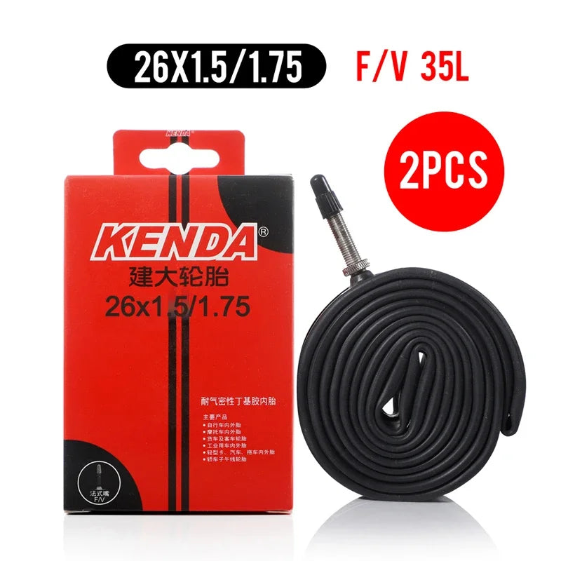 2PCS KENDA Bicycle Inner Tube MTB Bike Tires 26 27.5 29 Inches 1.5/1.75 1.9/2.125 2.3/2.4 AV FV Cycling Butyl Rubber Inner Tube