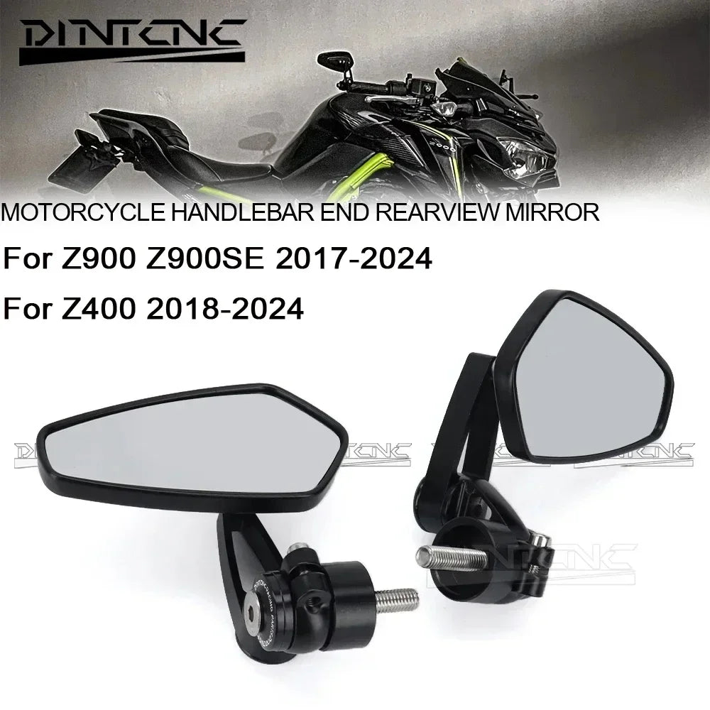 Handlebar End Mirror For KAWASAKI Z900 Z900SE 2017-2024 Z400 Z1000 Left Right Side Rotation Motorcycle Accessories Z900RS/Cafe