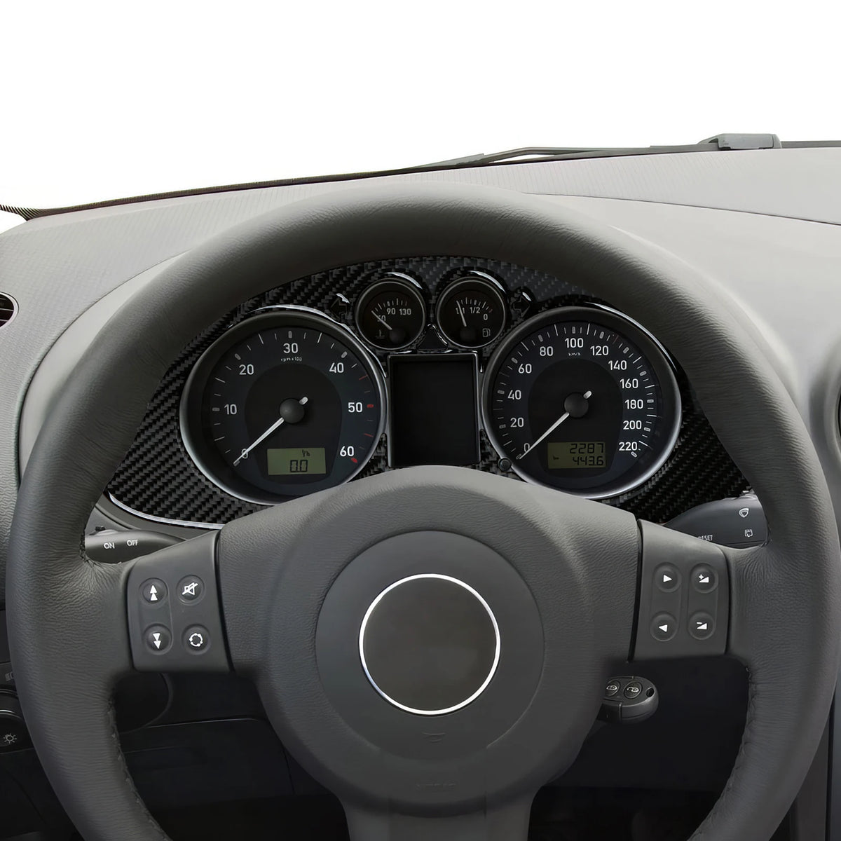 For SEAT Cordoba Ibiza 6L (2002-2009) Trim Accessories. Carbon Fiber Interior Sticker. Car Dashboard Speed Display Panel Cover.