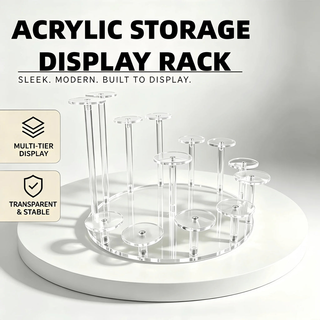 1 PC 13Heads  Acrylic Display Stand, Used For Placing Jewelry, Collectibles,  Multifunctional Display Stand For Accessories