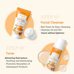 Vitamin C Turmeric Facial Kit Hydrating Tightening 5pcs Set Face Wash Toner Essence Eye Treatment Moisturizer Skincare