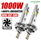 H1 LED Headlight Bulbs CANBUS Lights Mini Lamp 1:1 Size New Wireless H1 Fog Light with Fan Car LED Plug & Play 6000K 12V