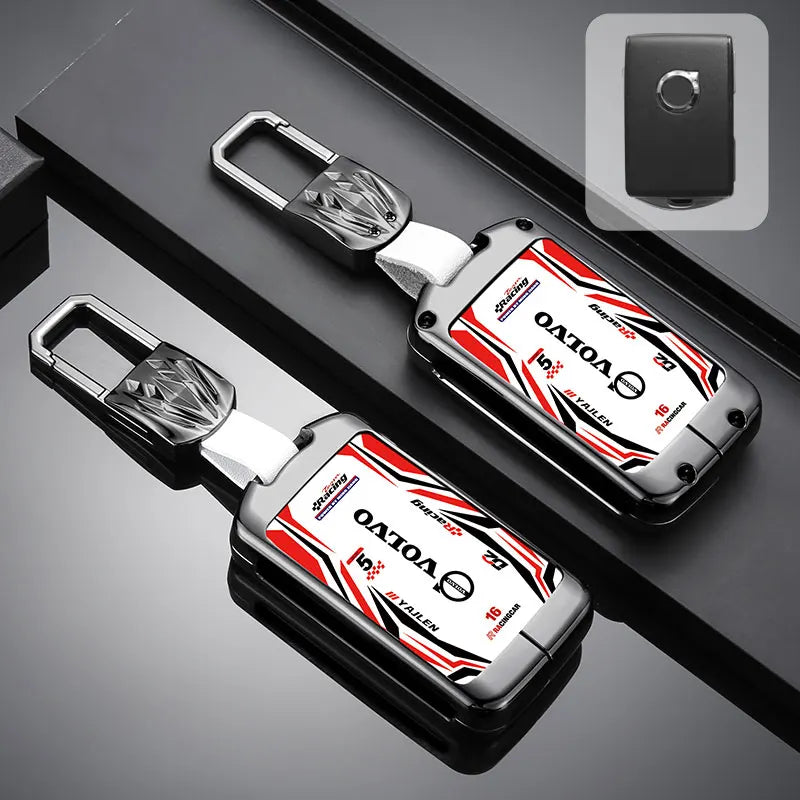 Car Racing Style Design Key Case Cover Shell Holder For Volvo XC40 XC60 S90 XC90 V90 2017 2018 T5 T6 T8 Polestar 1 2 Accessories