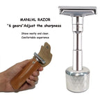 Barbershop Accessories Men's Shaving Machine Manual MEN'S Double-Edged Razor 1-6 Settings Beauty Tool Razor