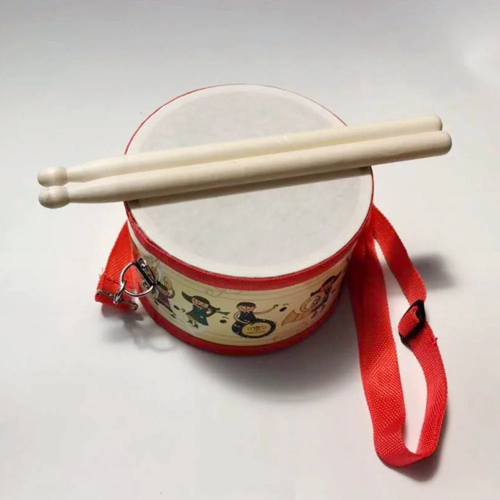 Wooden Percussion Drum Toy Set for Toddlers - with Carry Strap, Develop Rhythm Sense, Safe and Educational Music Aids