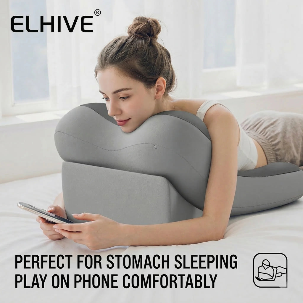 Adjustable Bed Wedge Pillow Memory Foam Backrest, 2-Piece Split Non-Slip Base, Light Yellow
