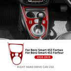 Real Soft Carbon Fiber  Car Gear Shift Panel Frame Trim Sticker for Mercedes Benz Smart 453 Fortwo/forfour 2016 2017 2018 2019