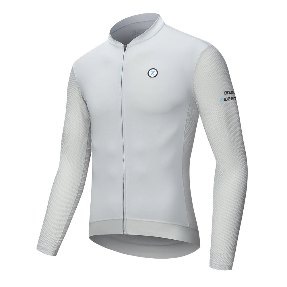 ZRSE Men's Long Sleeve Cycling Jersey UPF 50+ Quick Dry Breathable Slim Fit Shirt