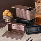 1pc Golden  Loaf Pan with Lid -  Non-Stick, Rust. Perfectly Toasted Bread - Durable.Easy-Clean  Design  Baking Mold for Oven Use