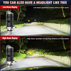 1200W H4 Bi Mini LED Projector Lens Headlights 9000000LM Turbo Lamps Super Bright 6000K White Dual Motorcycle Plug&Play 12V 24V