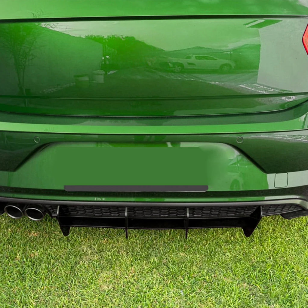 Rear Bumper Diffuser Splitter 4 Fin ABS for Volkswagen Polo MK6 GTI 2017-2021 Black