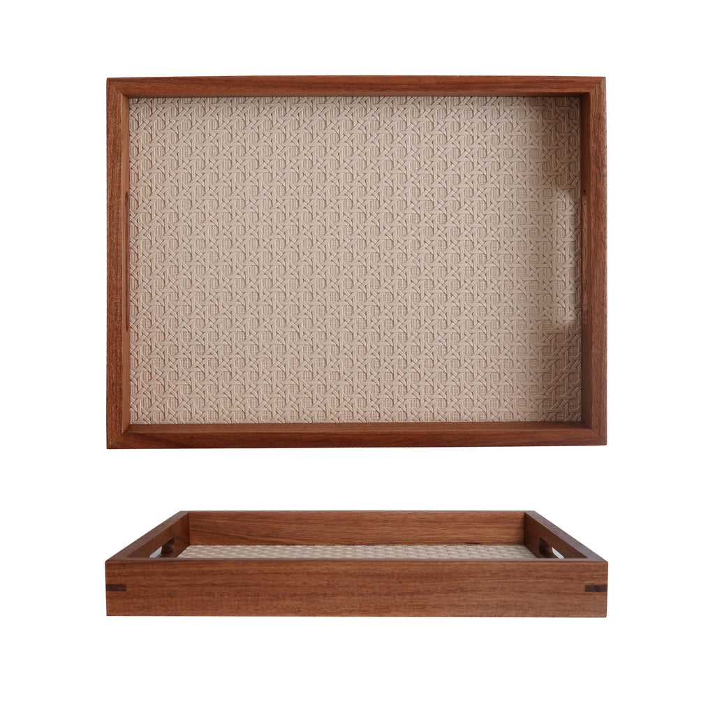 1Pc Bamboo Woven Pattern Leather Tray, Acacia Wood Tray, Dressing Table Decorative Tray, Aromatherapy Ring Jewelry Tray, Suitable for Home Decoration, Living Room Storage Tray, Gift Giving, Photography Props